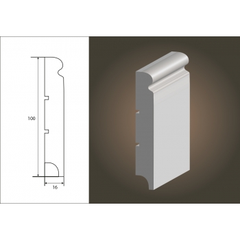 Listwa przypodłogowa MDF Talia 100 wilgocioodporna 16x100x2440 mm - Lagrus